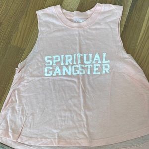 Spiritual Gangster cropped pink workout tank